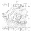 Pirate Ship Clipart in Oil Painting Style: 4K & Vector