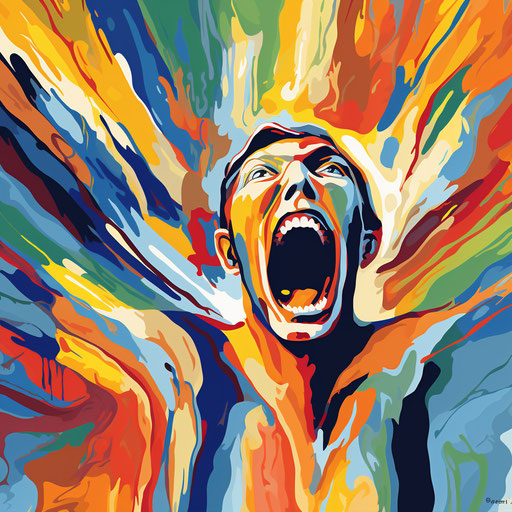 Scream Clipart in Impressionistic Art Style: 4K Vector Art