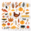 Thanksgiving Images Clipart in Minimalist Art Style: 4K & SVG
