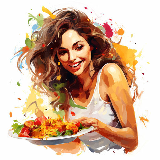 Eating Clipart in Oil Painting Style: Vector & 4K
