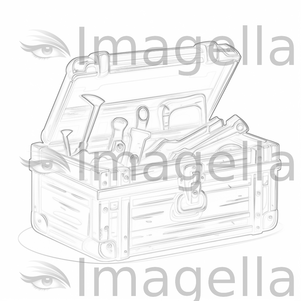 Toolbox Clipart in Chiaroscuro Art Style: Vector & 4K