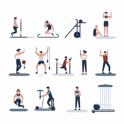 Training Clipart in Minimalist Art Style: 4K Vector Art