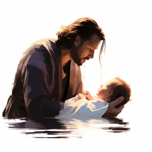 Baptism Clipart in Chiaroscuro Art Style: 4K, Vector & SVG Clipart
