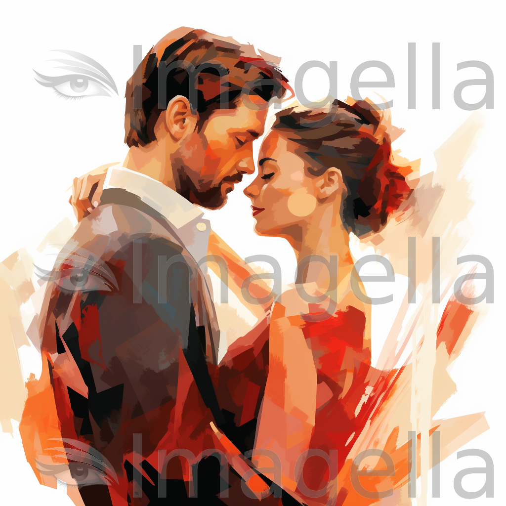 Couple Vector Png Clipart in Impressionistic Art Style: 4K Vector Clipart