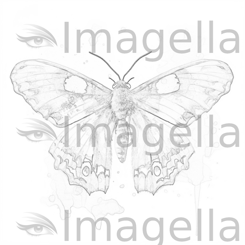 Moth Clipart in Impressionistic Art Style: 4K & Vector