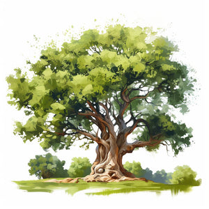 Tree Clipart in Oil Painting Style: 4K & SVG
