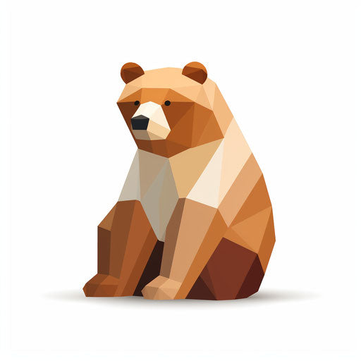 Bear Clipart in Minimalist Art Style: Vector ARt, 4K, EPS, PNG