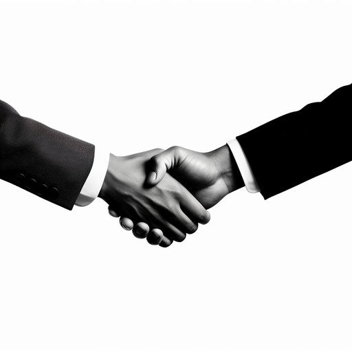 4K Vector Handshake Clipart in Minimalist Art Style