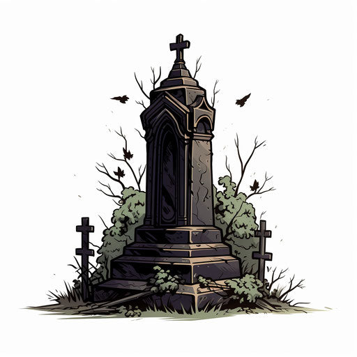 Gravestone Clipart: 4K & Vector in Chiaroscuro Art Style
