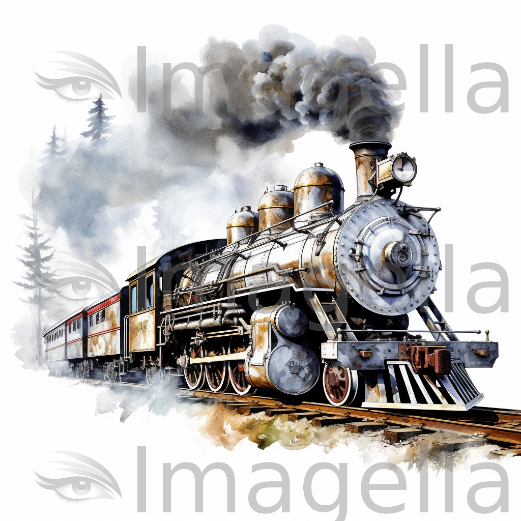Steam Clipart in Oil Painting Style: 4K & Vector