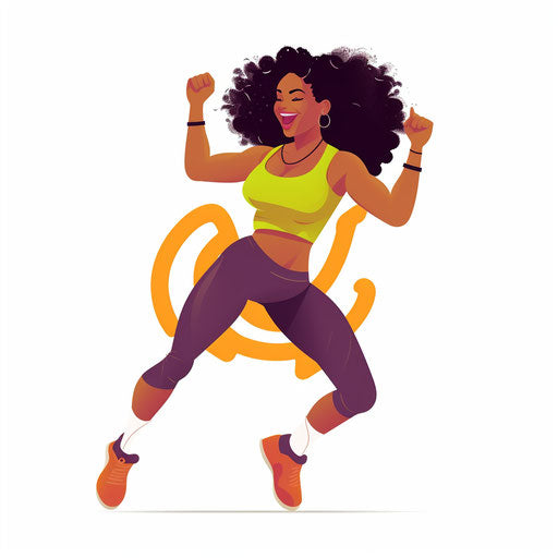 Zumba Clipart in Minimalist Art Style: 4K Vector & Stencils
