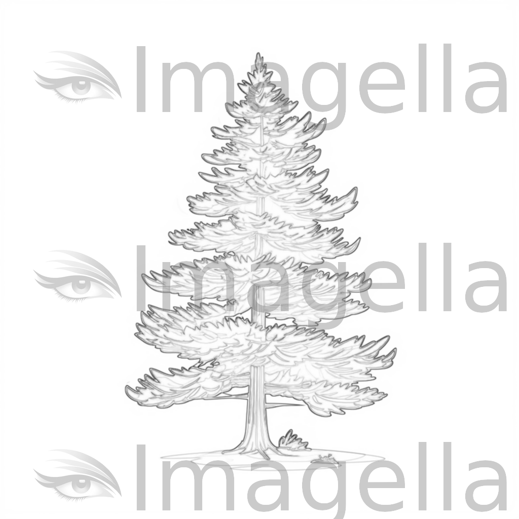 4K Pine Tree Clipart in Minimalist Art Style: Vector & SVG