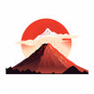 Volcano Clipart in Minimalist Art Style: 4K & Vector