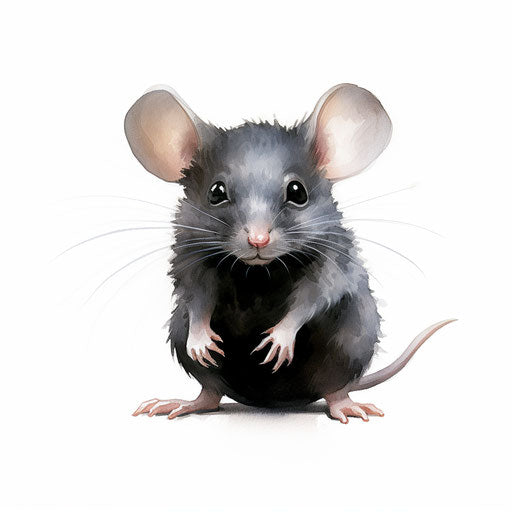 Mouse Clipart in Chiaroscuro Art Style: 4K & SVG