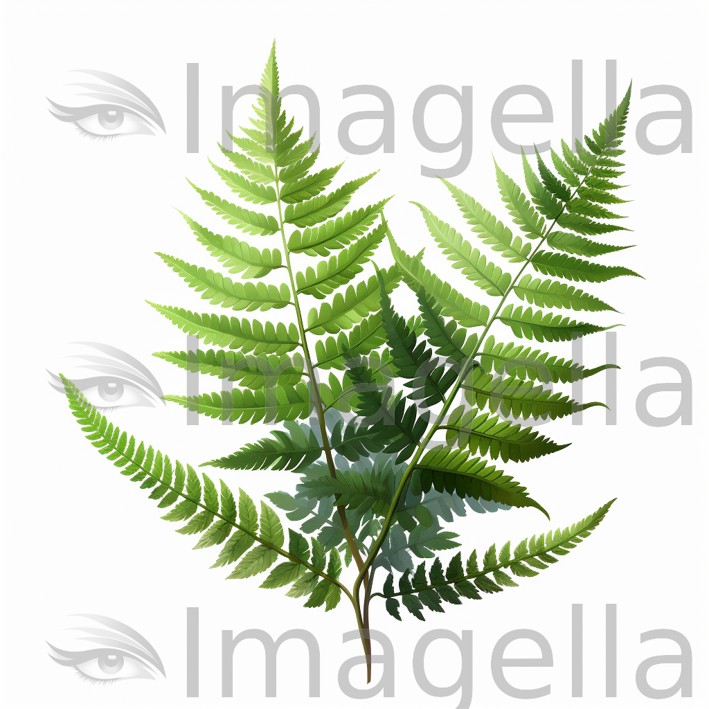 Fern Clipart in Oil Painting Style: 4K & SVG