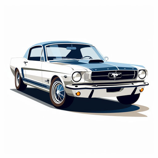 Mustang Clipart in Minimalist Art Style: Vector & 4K