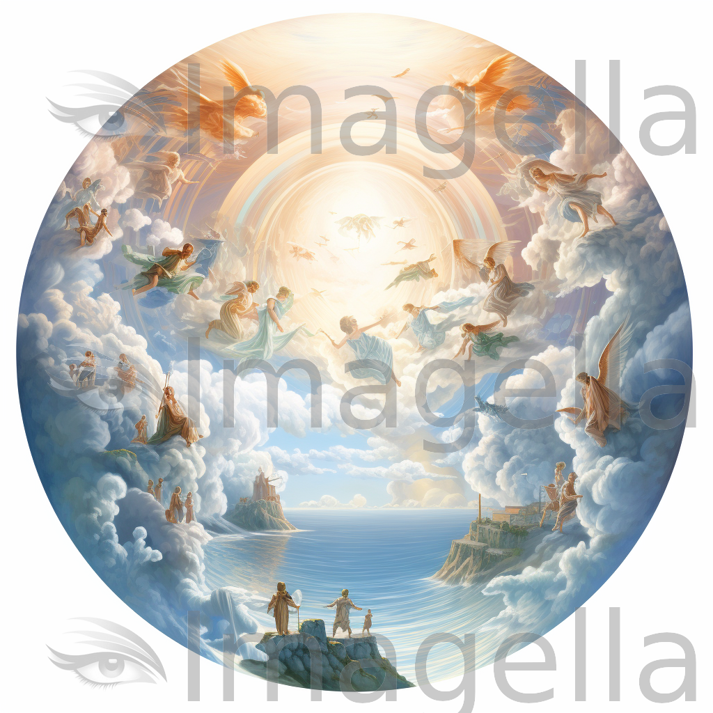 Heaven Clipart in Oil Painting Style: 4K Vector Clipart