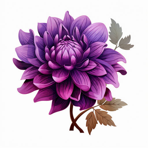 Purple Flower Clipart in Chiaroscuro Art Style: 4K Vector Clipart