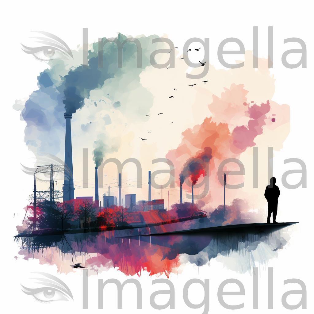 Air Pollution Clipart in Impressionistic Art Style: 4K & SVG