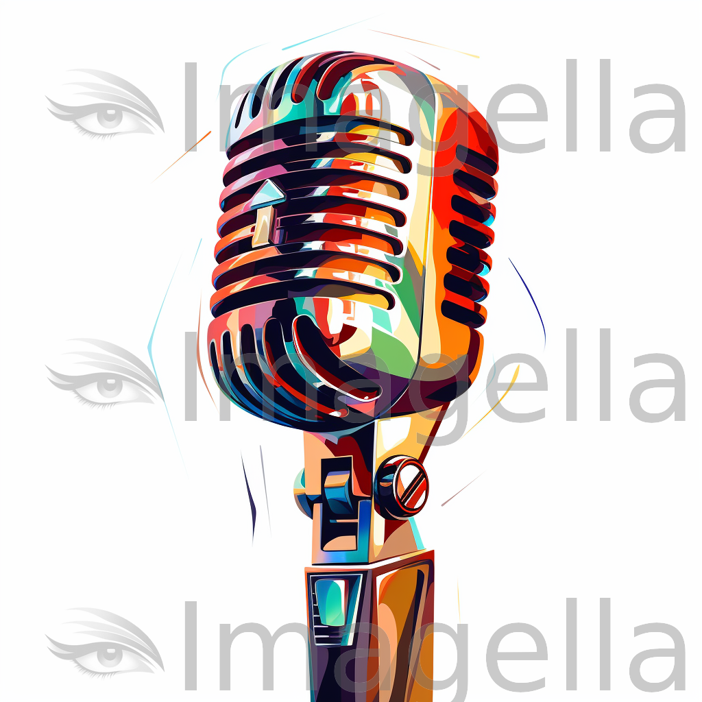 4K Microphone Clipart in Chiaroscuro Art Style: Vector & SVG