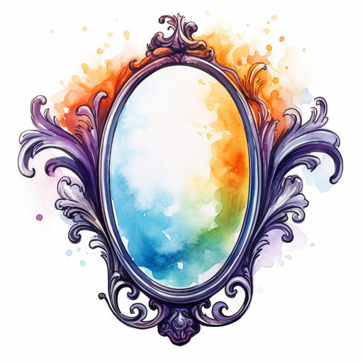 4K Mirror Clipart in Oil Painting Style: Vector & SVG
