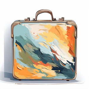 Suitcase Clipart in Oil Painting Style: 4K & Vector