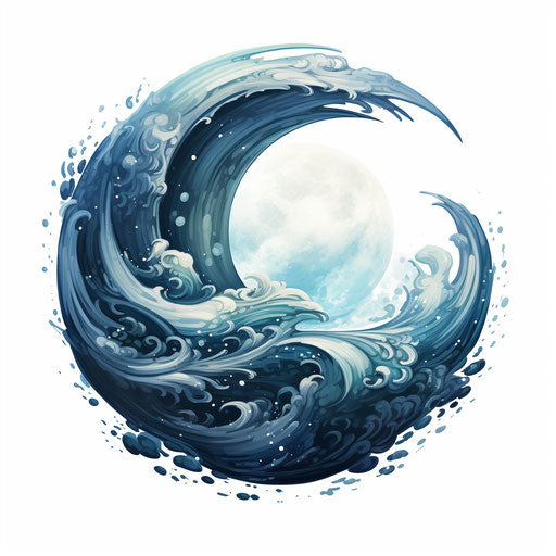 Moon Clipart: High-Def Vector in Oil Painting Style & 4K