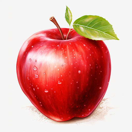 Apple Png Clipart in Oil Painting Style Art: High-Res 4K Vector
