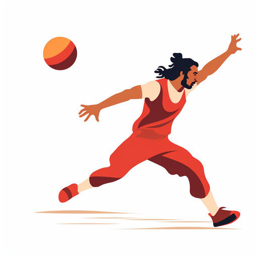 Vector & 4K Dodgeball Clipart in Minimalist Art Style