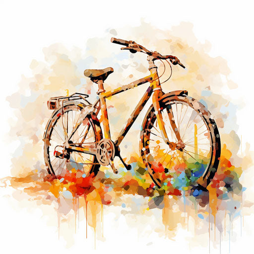 Cycle Clipart in Impressionistic Art Style: 4K Vector Clipart