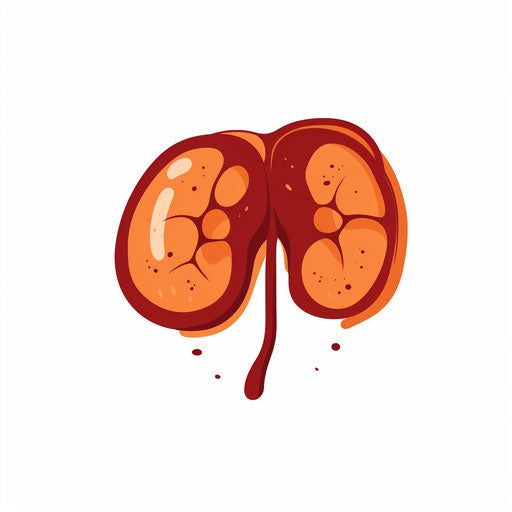 Liver Clipart in Minimalist Art Style: 4K & Vector