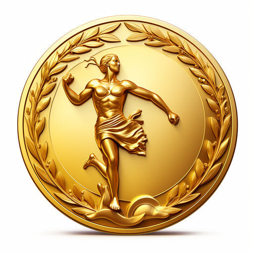 Gold Medal Clipart in Oil Painting Style: 4K & Vector
