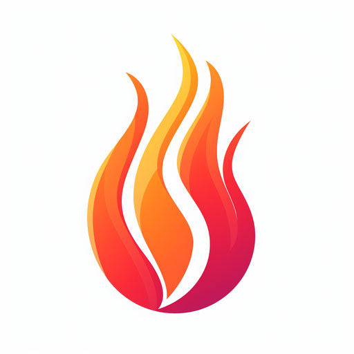 Flame Clipart in Minimalist Art Style: High-Def Vector & 4K Clipart