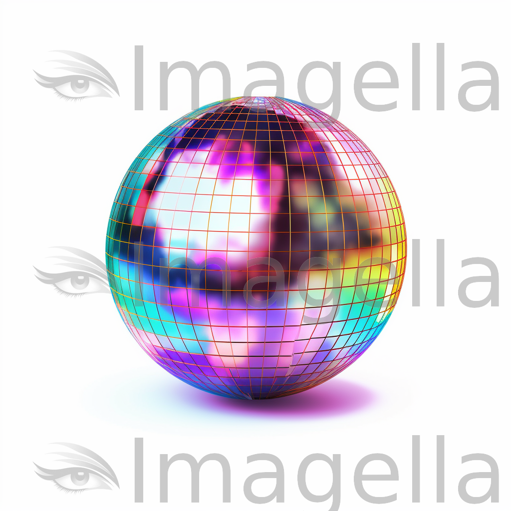 4K Vector Disco Ball Clipart in Minimalist Art Style