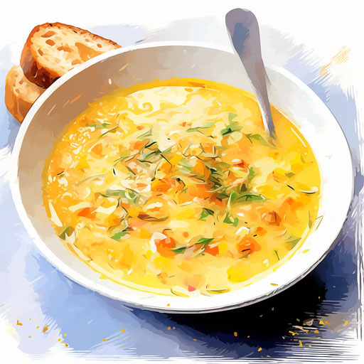 Impressionistic Art Style Soup Clipart: 4K & Vector Art