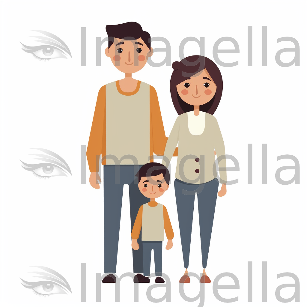 4K Vector Parents Clipart in Minimalist Art Style