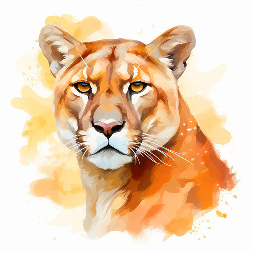 Cougar Clipart in Impressionistic Art Style: Vector & 4K