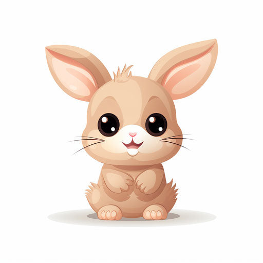 Bunny Cute Clipart in Minimalist Art Style: Vector & 4K