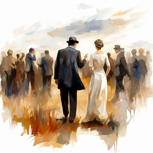 Meeting Image in Oil Painting Style: Vector Clipart in 4K