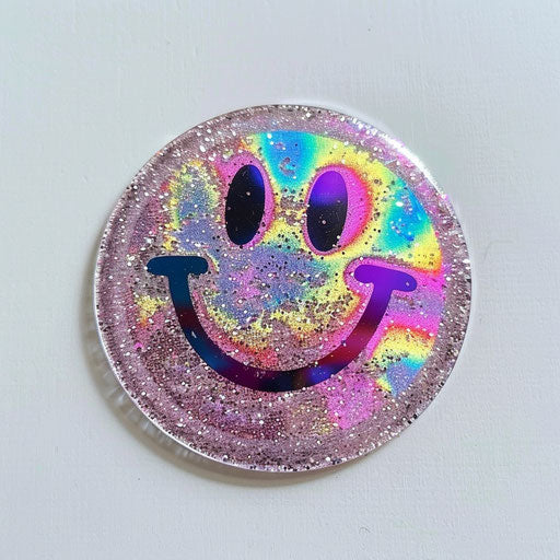 Eco-Friendly Pink Smiley Face for Green Campaigns