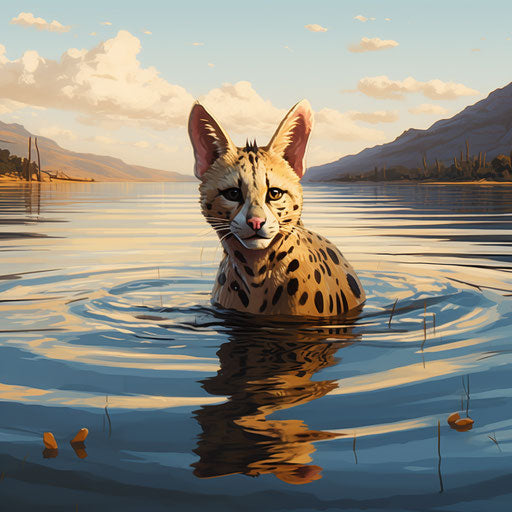 Serval Cat: Silhouettes and Shadows of Feline Forms