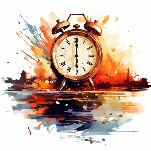 Time Clipart in Oil Painting Style: 4K Vector Clipart