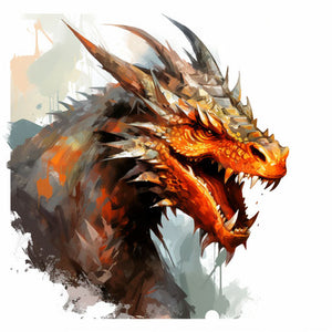 Dragon Clipart in Oil Painting Style: 4K & Vector