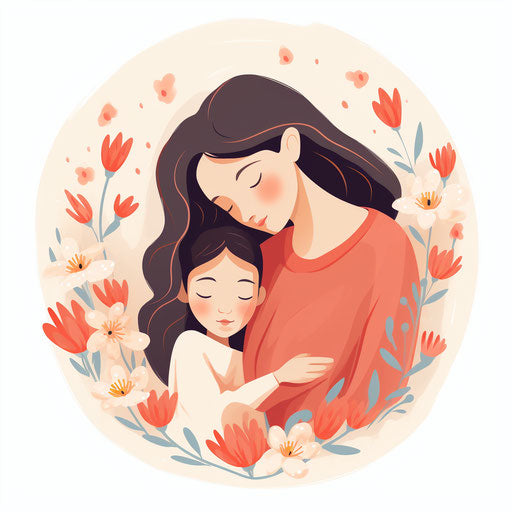 4K Vector Mothers Day Clipart in Minimalist Art Style