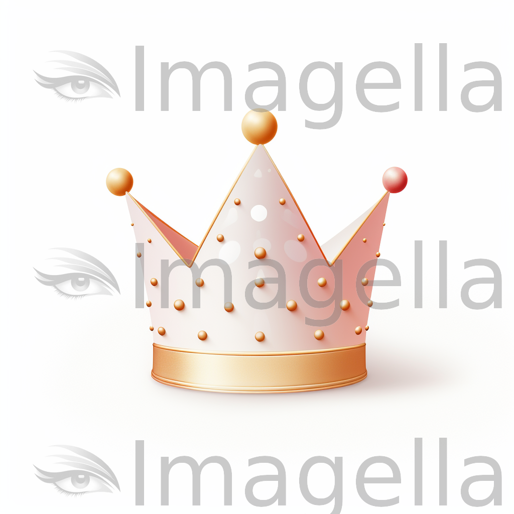 Birthday Crown Png Clipart in Minimalist Art Style: Vector & 4K