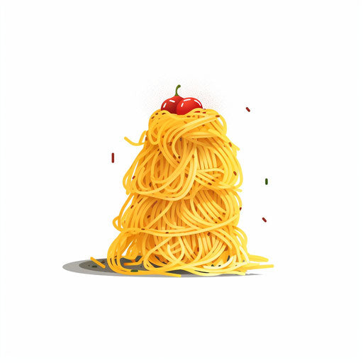Spaghetti Clipart in Minimalist Art Style Vector Art: EPS, SVG, 4K