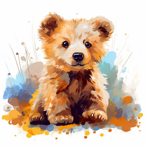 4K Cute Bear Clipart in Impressionistic Art Style: Vector & SVG