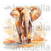 Elephant Clipart in Impressionistic Art Style: Vector & 4K