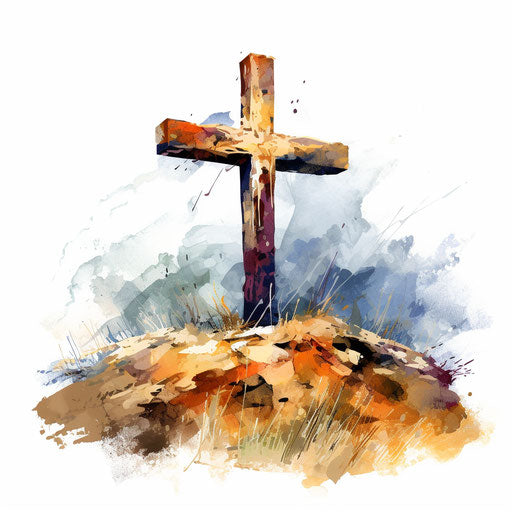 Cross Clipart in Oil Painting Style Artwork: High-Res 4K & Vector