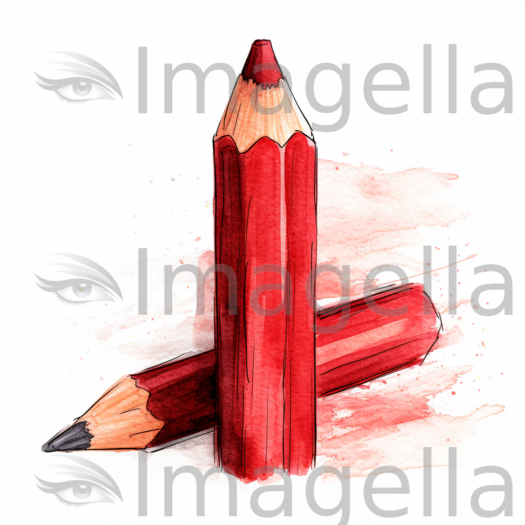 Red Crayon Clipart in Impressionistic Art Style: 4K & SVG